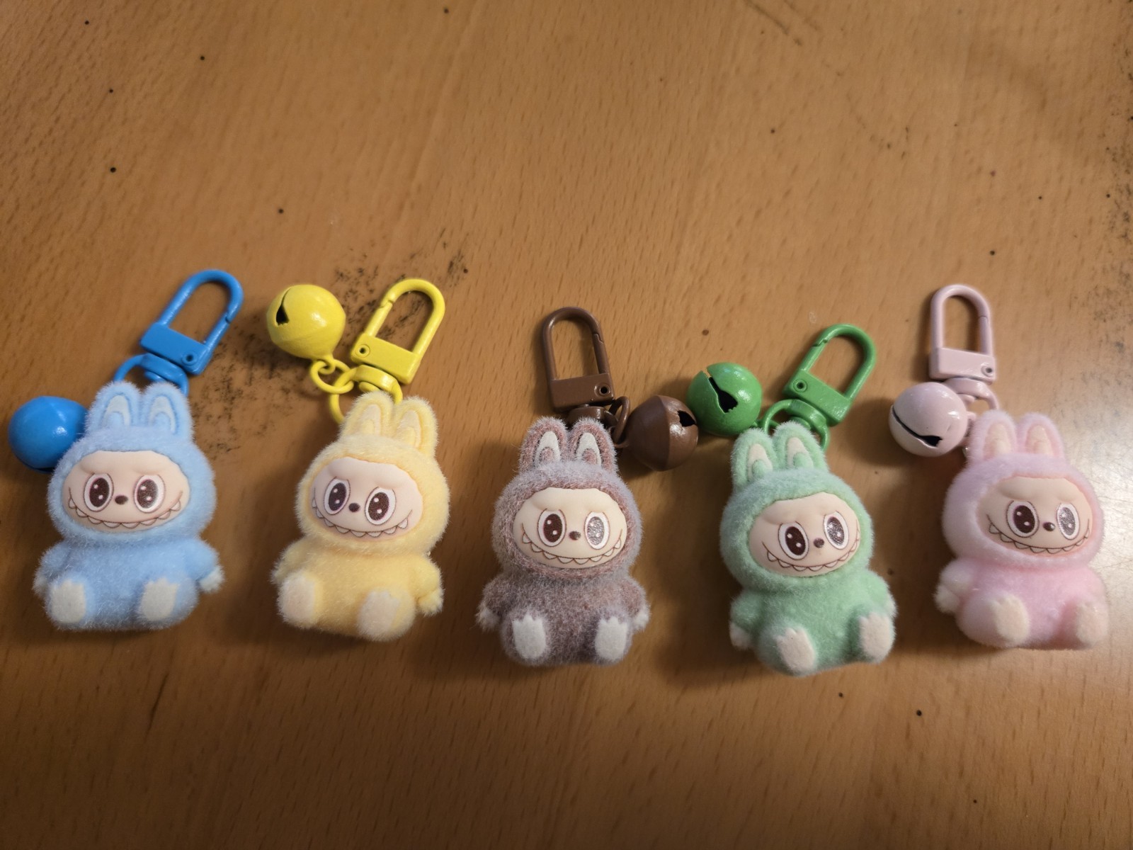5 Inspired Labubu Monster Keychain with Bell Party Favors Purse Hangbag Charm