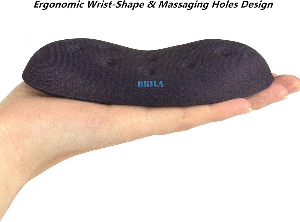 BRILA Ergonomic Memory Foam Mouse Wrist Rest Support Pad Cushion for Computer, -