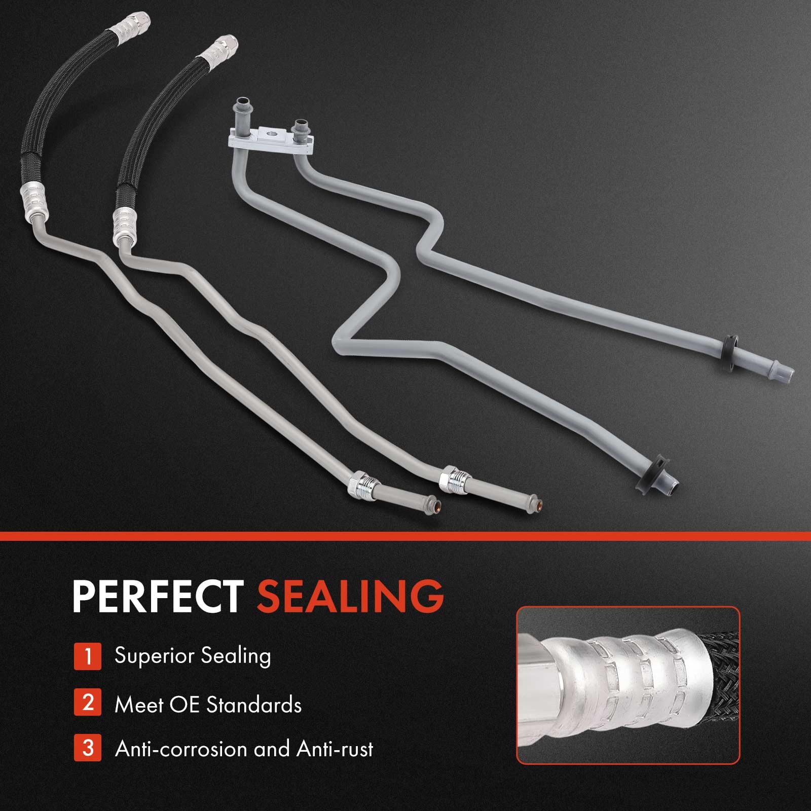 2x Inlet and Outlet(Upper) & Lower Transmission Oil Cooler Line for Jeep Liberty