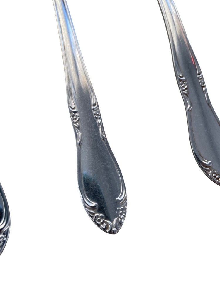 Oneida Chatelaine Stainless Steel 5 Piece Flatware Set Floral Pattern Vintage