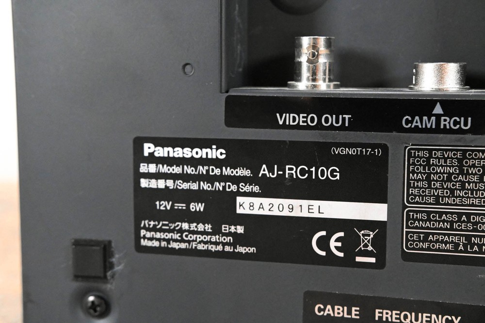 Panasonic AJ-RC10G Remote Control Unit CG00UE6