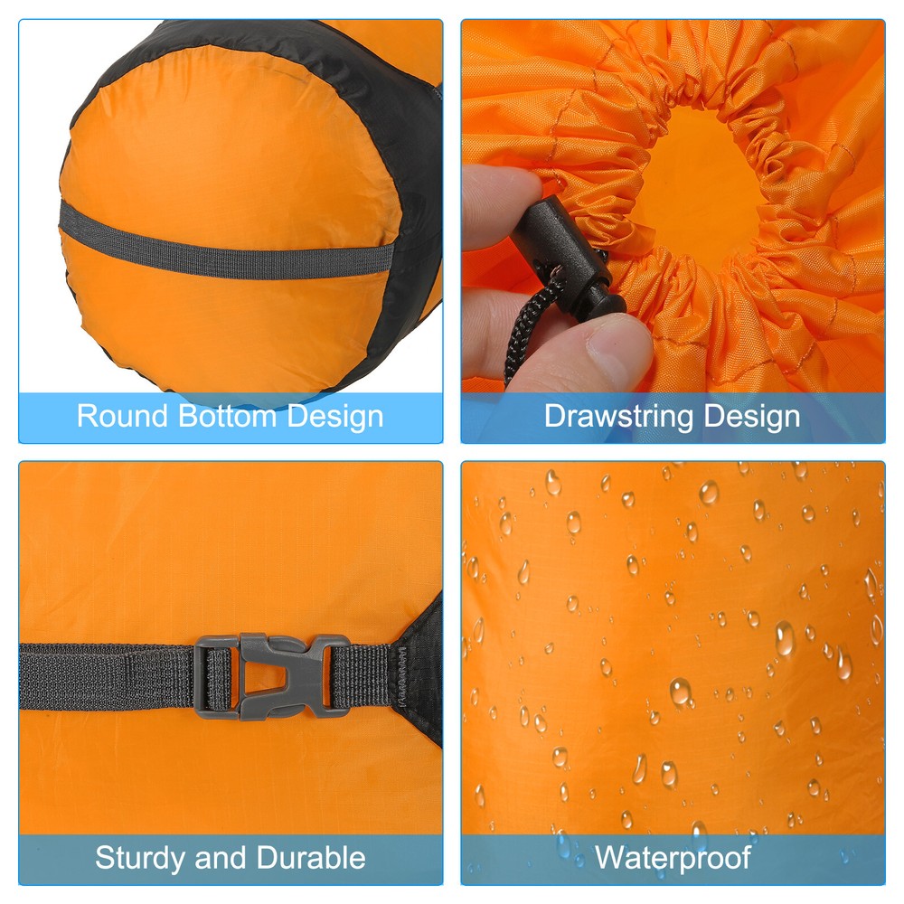 Compression Stuff Sack, 35L XL Size Waterproof Sleeping Bag, Orange