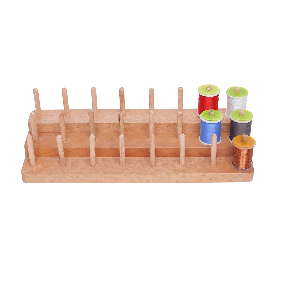 Nature Wood Rack for Holding Threads, Spools, Fly Tying, Crafting, Thread Holder