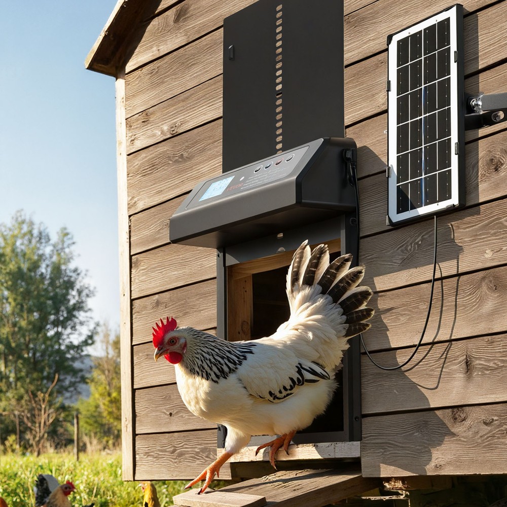 VEVOR DC & Battery Powered Automatic Chicken Coop Door Opener Light Sensor Timer