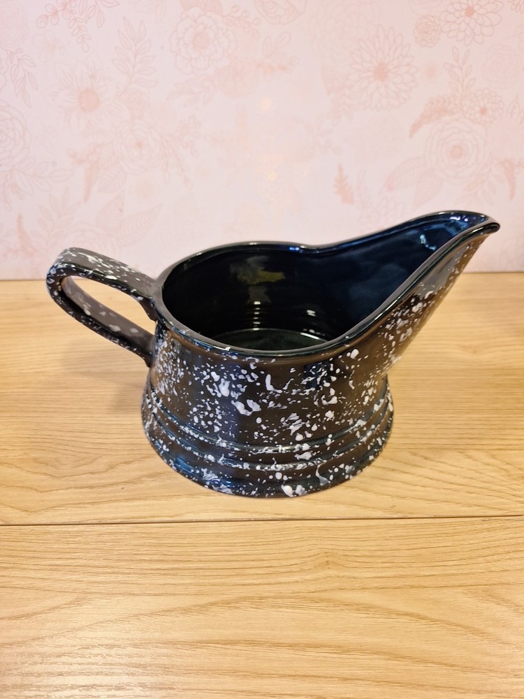 Handmade Pitcher Ceramic Bldg And White Speckled