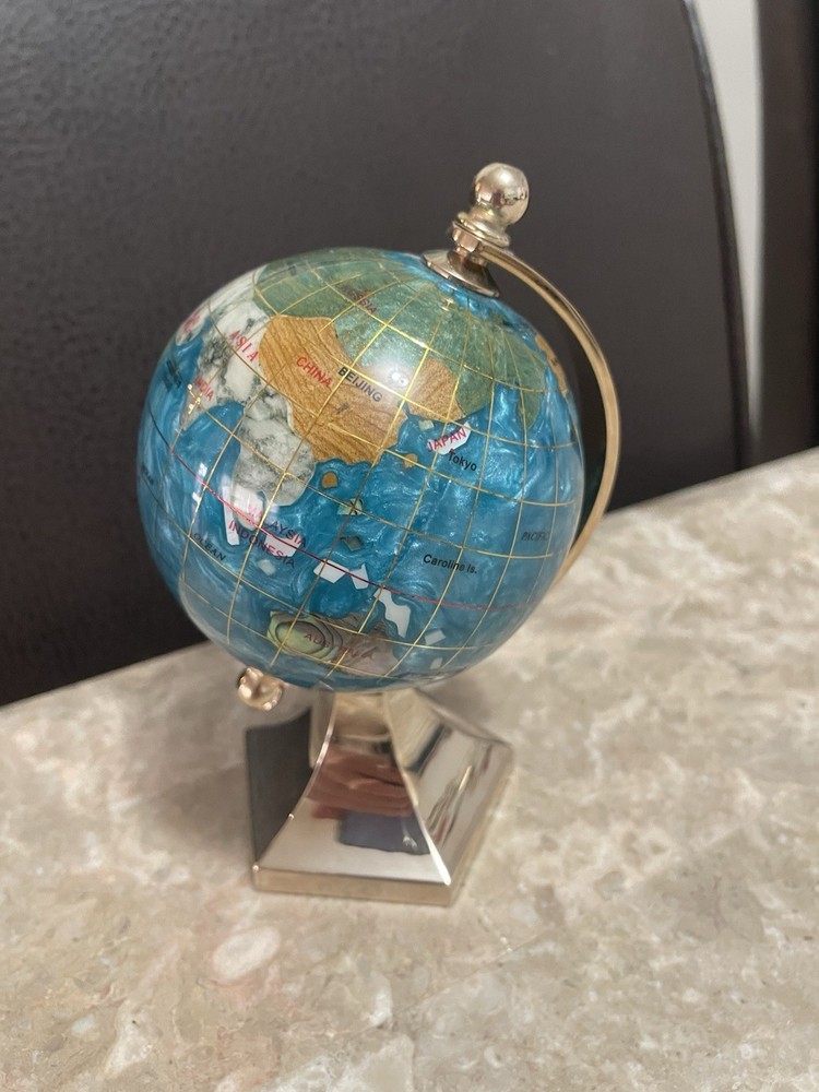 Gemstone Globe Small Desk Globe Blue