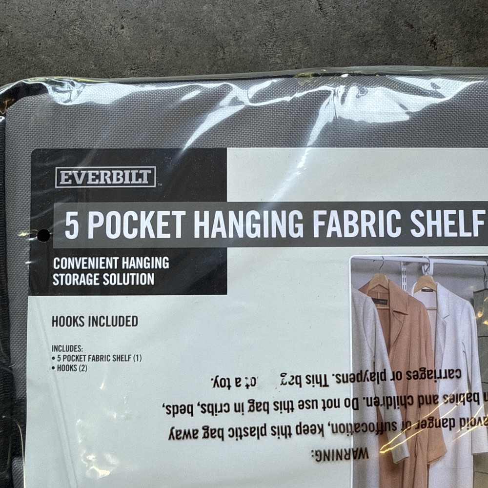 Everbilt 5-Pocket Hanging Fabric Shelf