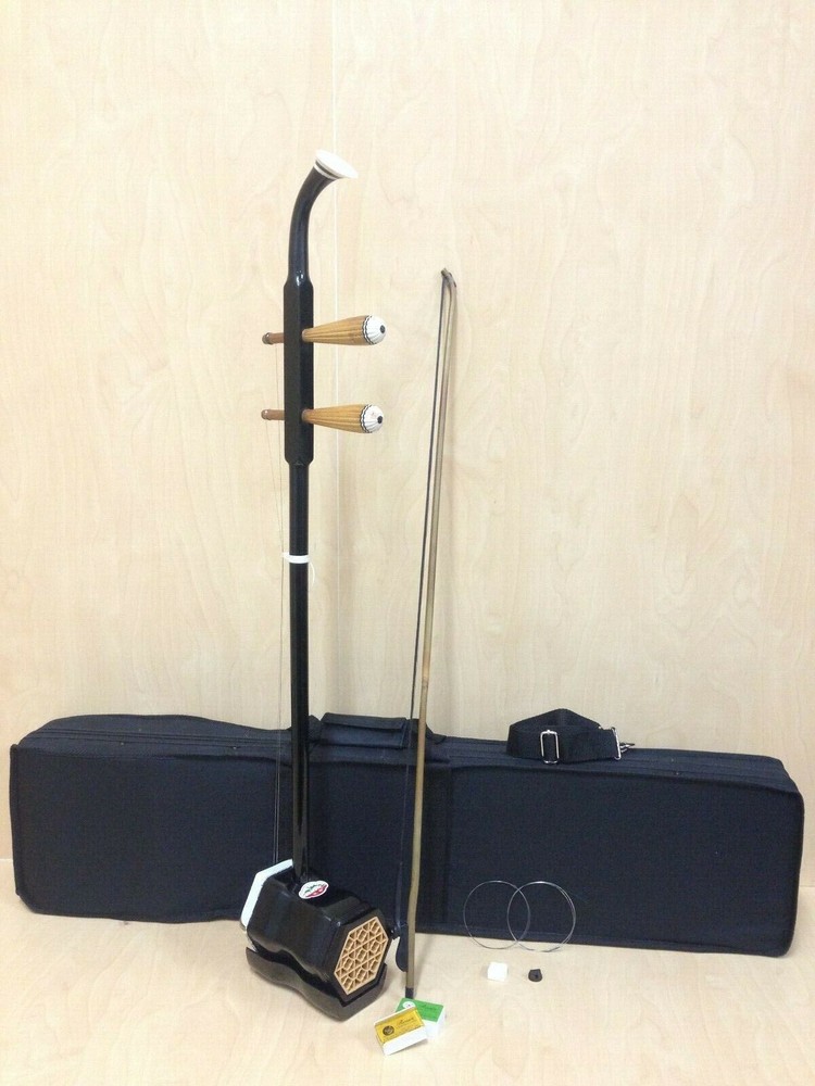Chinese 2-stringed Fiddle, Erhu, Solid Timber Body,Neck + Foam Case,Strings