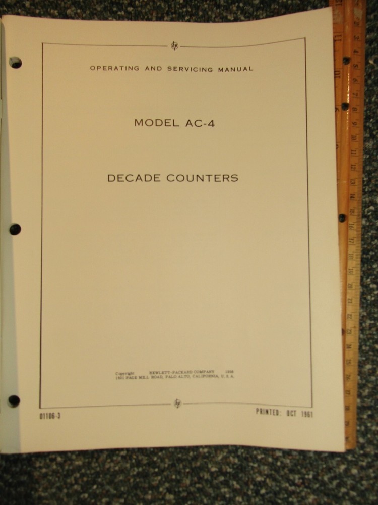 HP Decade Counters AC-4 Operating & Service Manual ~ Original