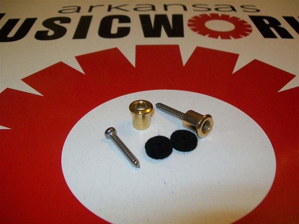 NEW - Buttons (2) For Dunlop Flush Mount Strap Locks - GOLD