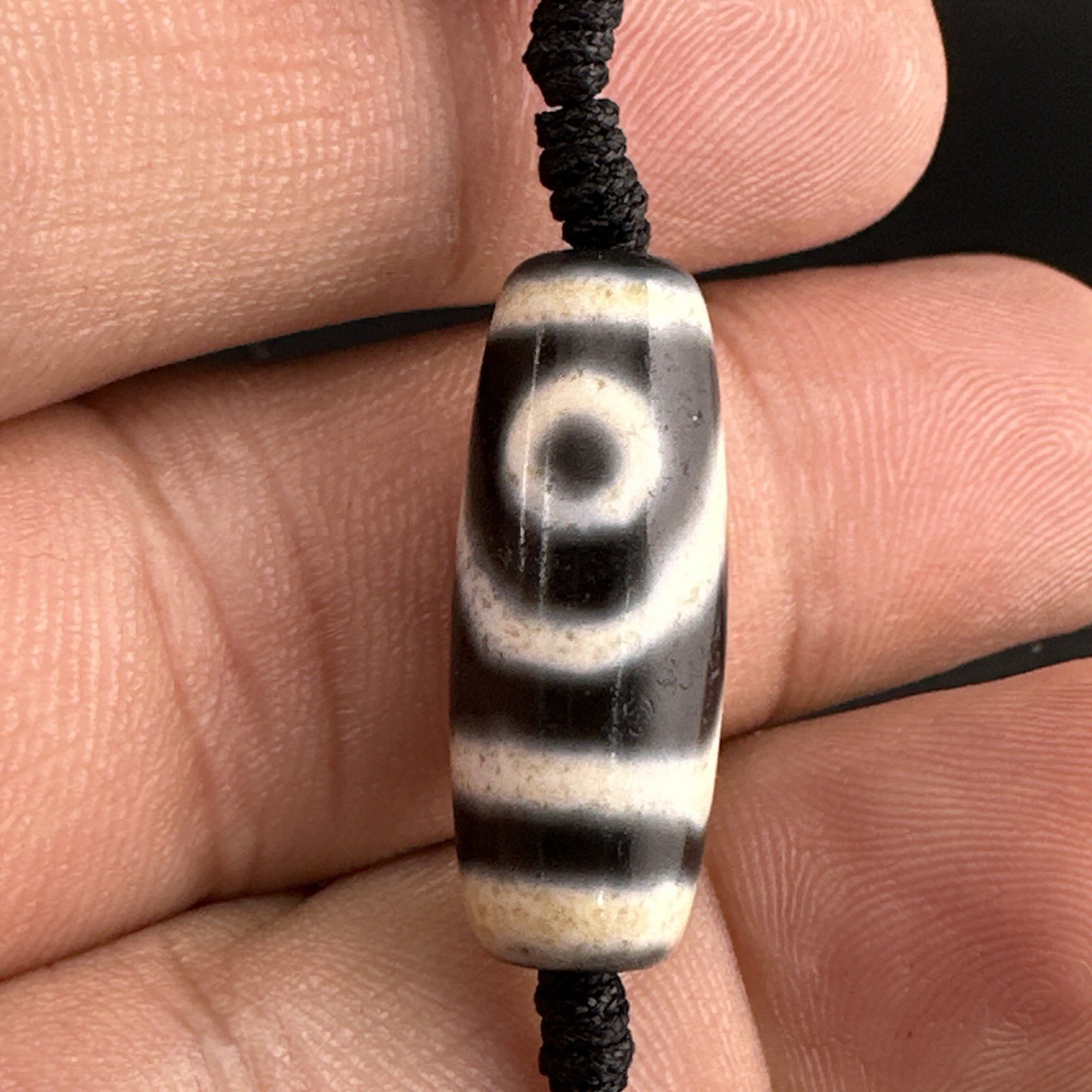 Indo Tibetan Agate 2 Eyes in Square Agate Stone Dzi Beads Amulet