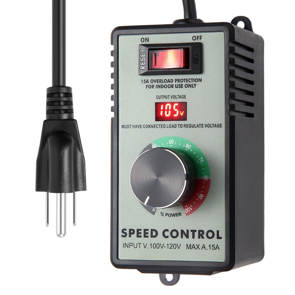 AC Motor Speed Controller 100-120V / 10A Rated / 15A Max Variable Fan Speed C...