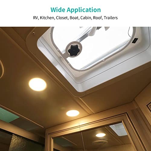 2 Pack RV LED Ceiling Puck Light RV Boat Interior Light DC 2 Pack/Warm White