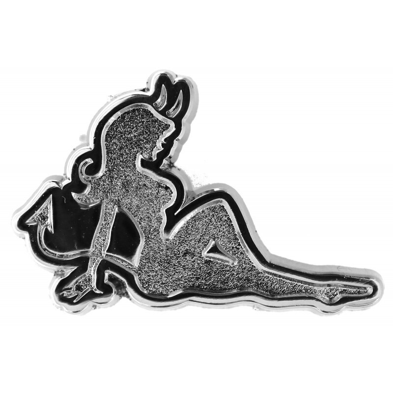 Devil Girl Pin Silver Tone Quality Jacket Vest Hat Pin