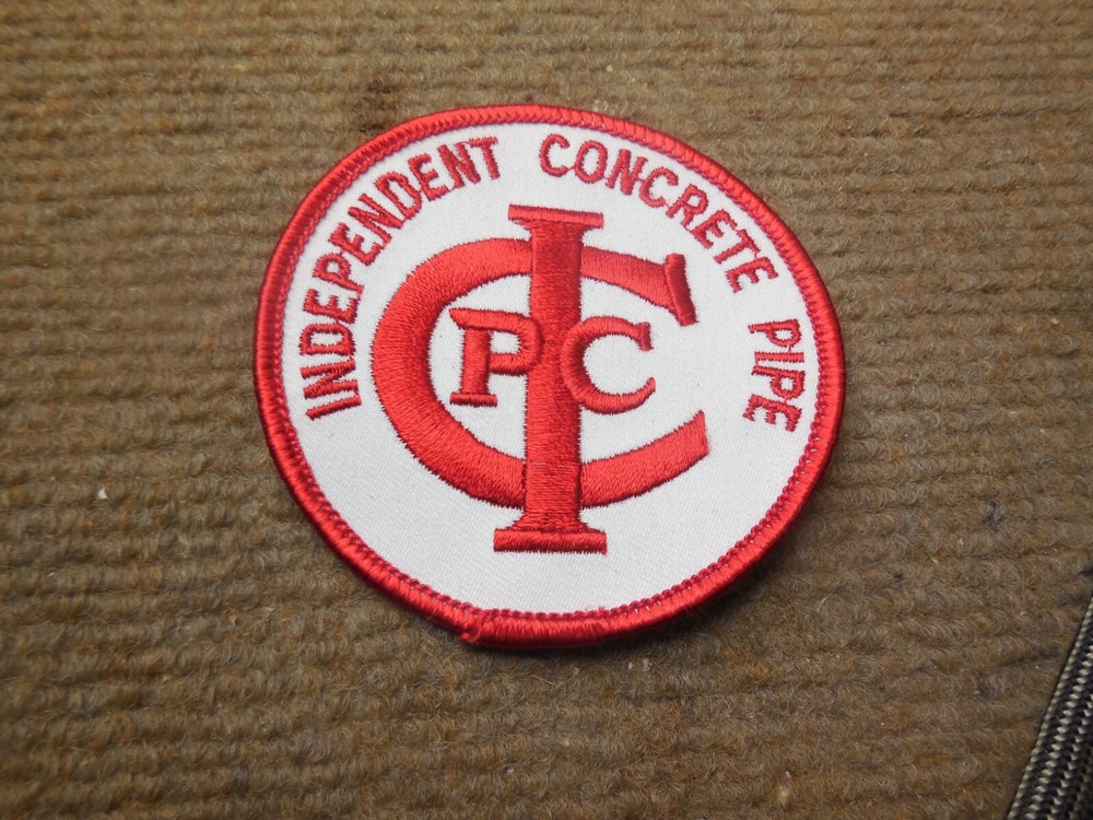 Vintage Independent Concrete Pipe  Cloth Advertising Patch