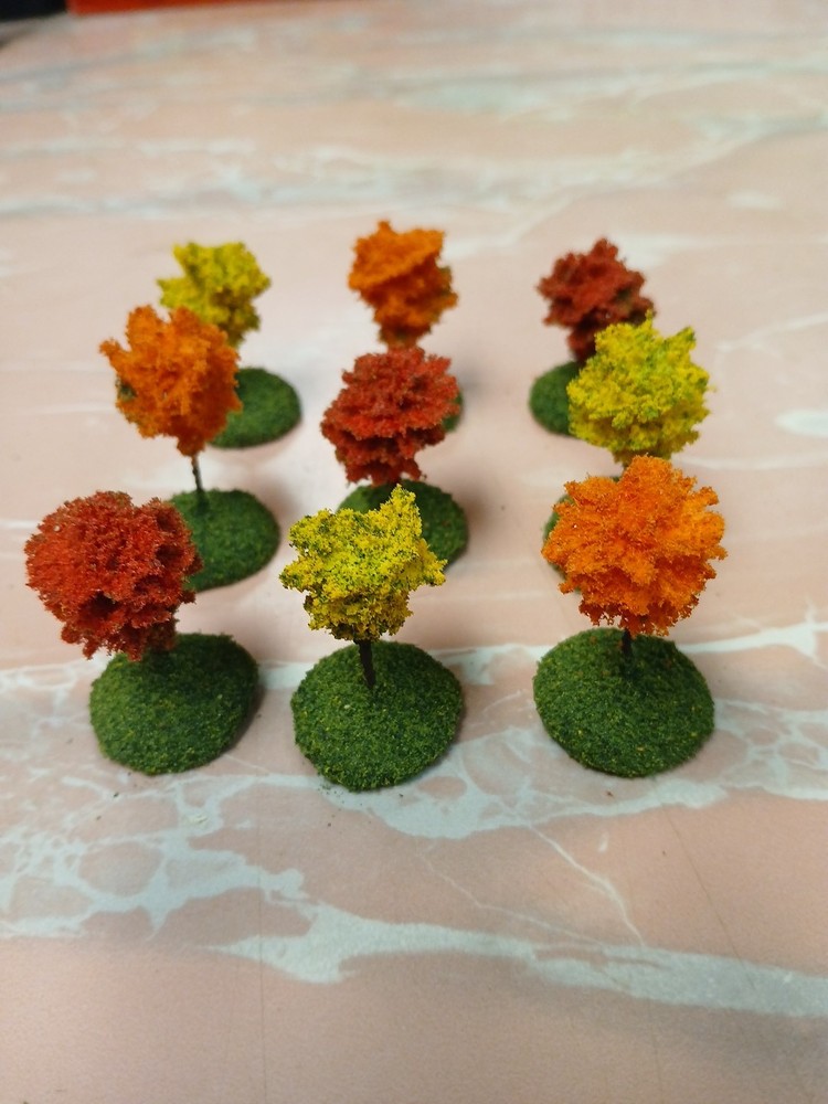 9 based Landscape Model Micro Fall  Trees wargaming scenery terrain 1"-1.5"
