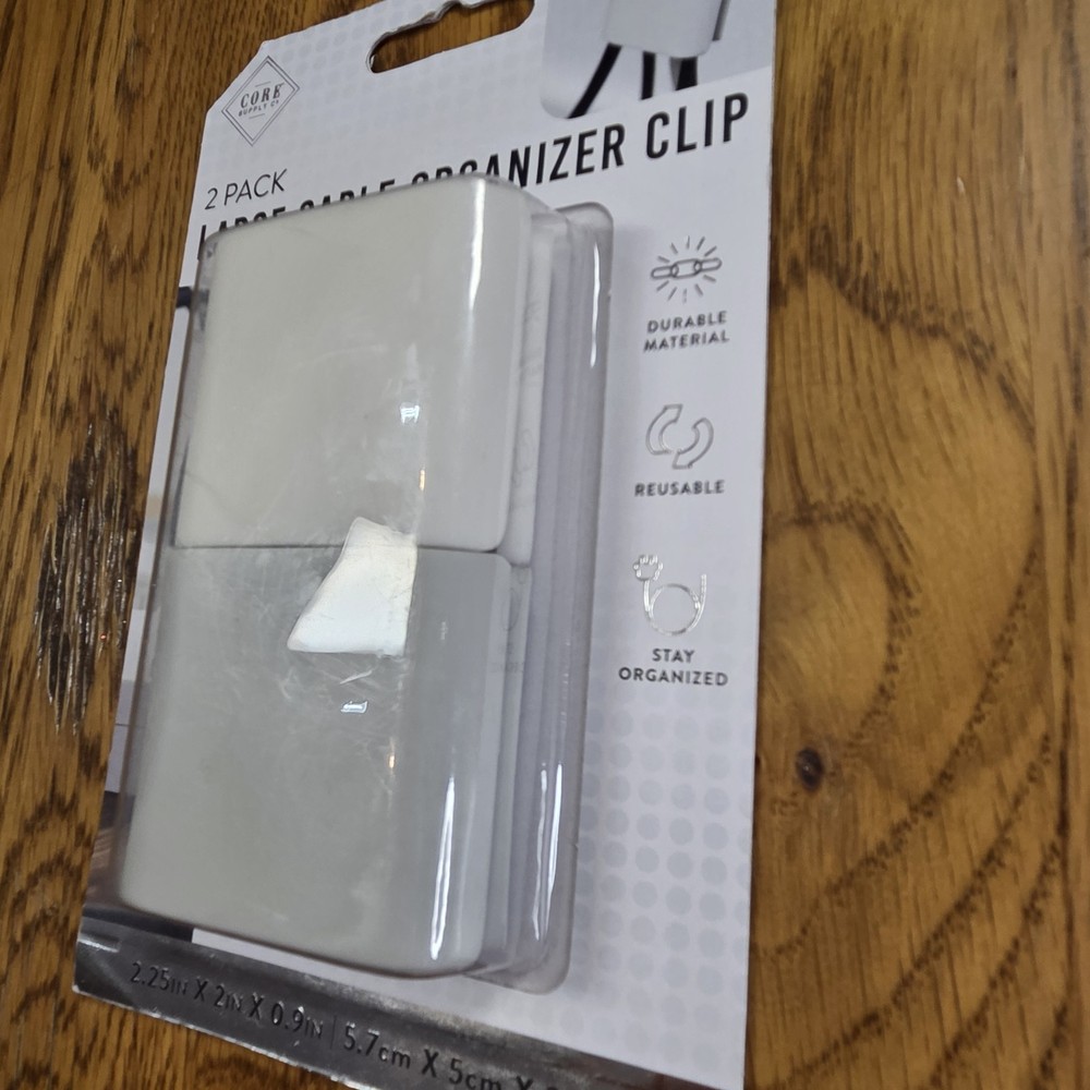 NIP, Core Supply Set Of 2 Large Cable Organizer Clips.