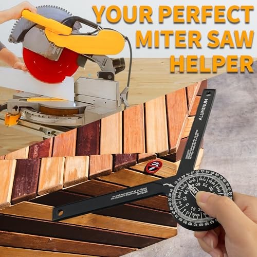 Aluminum Miter Saw Protractor 7" Angle Finder Featuring Precision Laser