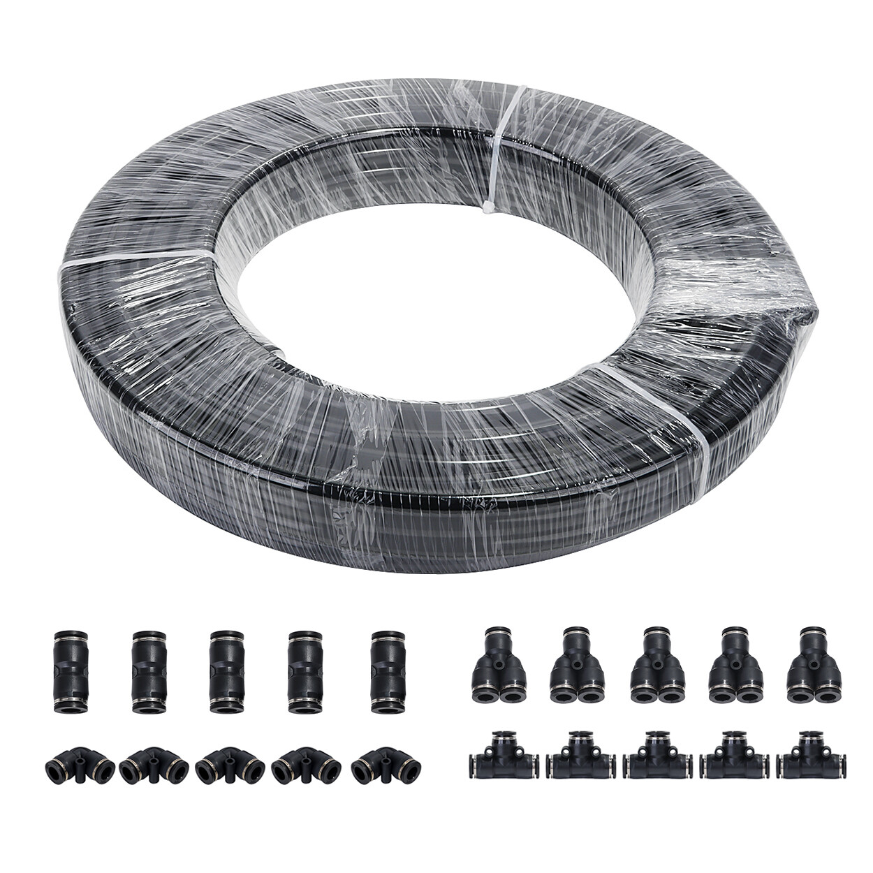 Nylon Air Line Dot Approved OD 1/4" 33ft 50ft 100ft Push To Connect Fitting 5Pcs