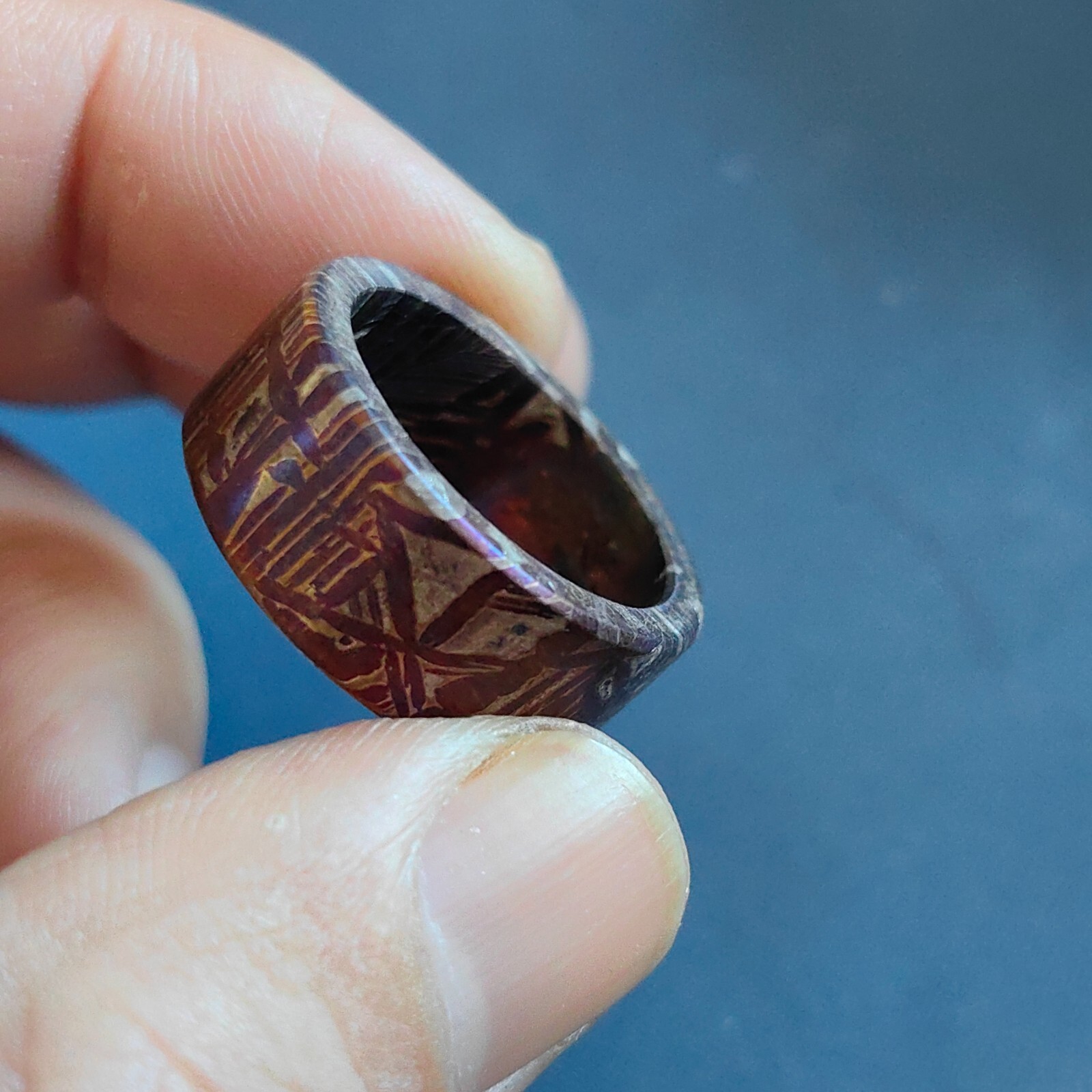 Muonionalusta meteorite ring Meteor Wedding Ring size:10