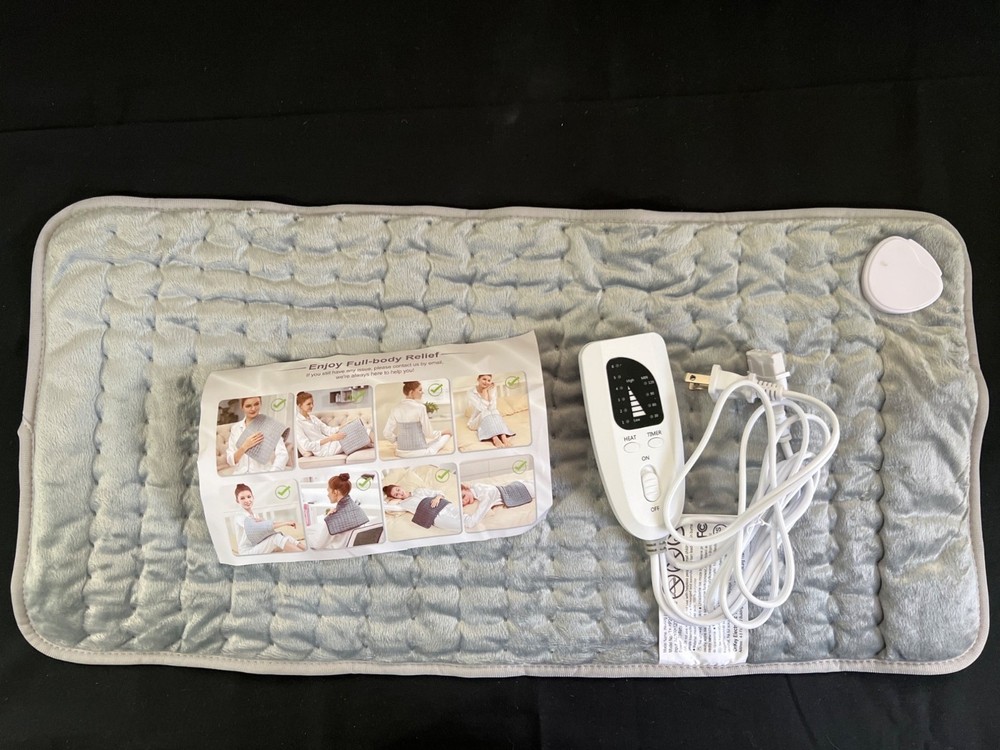 Electric Heating Pad With Adjustable Timer & Temperature Settings  Soft