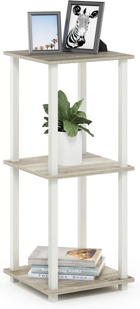 SIMPLISTIC Side Table Set of 2 2-Tier Square Modern End Table Nightstand Night