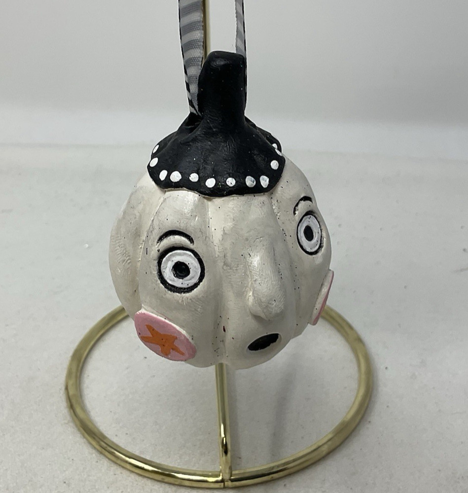 Moon Forest Studio White & Black 3" Pumpkin Ornament