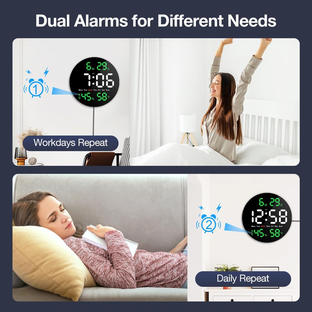 Large Digital Clock for Classroom, Digital Classroom Clocks for Teachers, 10"...