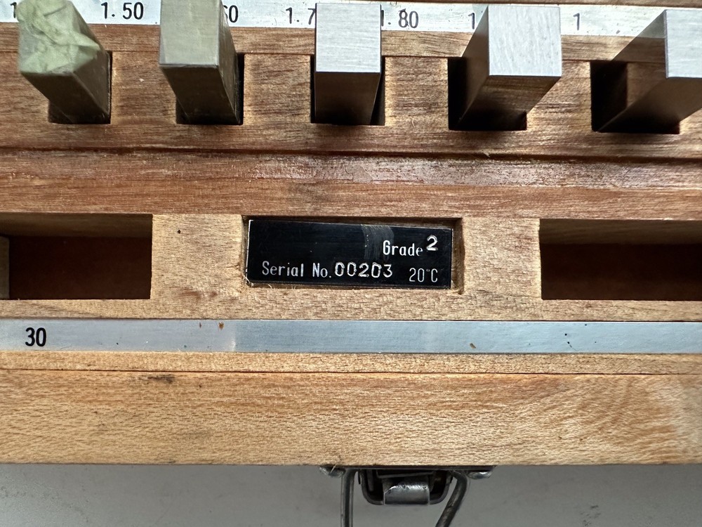 Calibration Gages Block Set Grade 2, Serial Number 00203. 3 Blocks Missing