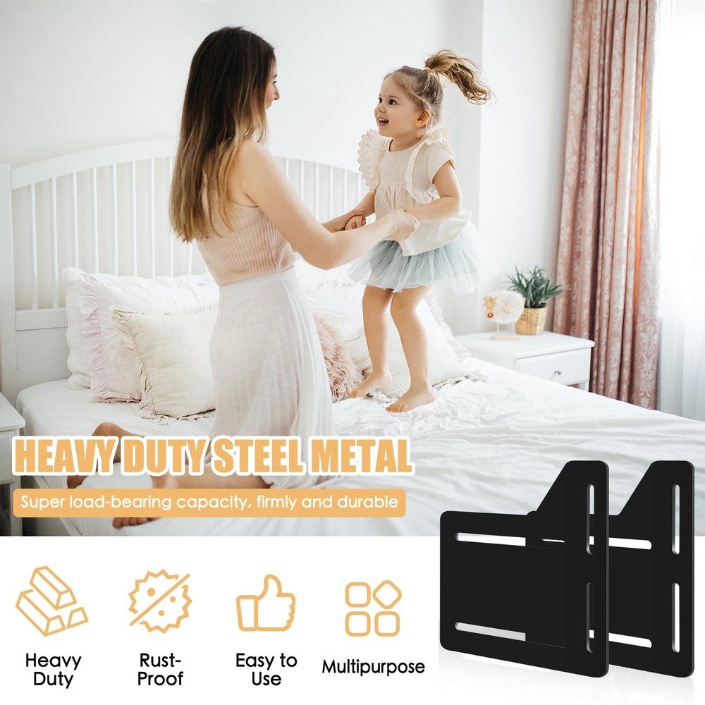2PCS King Bed Headboard Attachment Bracket Modification Plate,Bed Frame Adapter