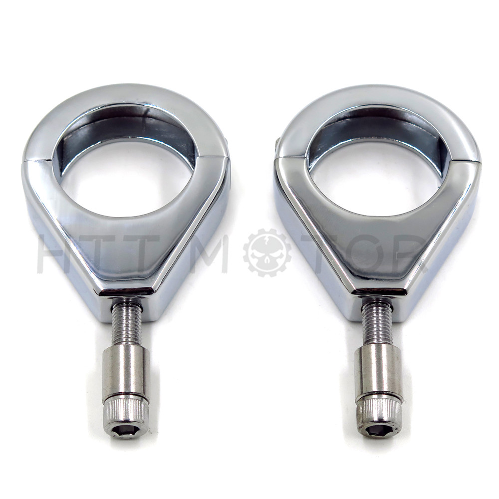 Turn Signal Indicator Relocation Fork Clamp Kit For Harley Softail 41Mm Chrome