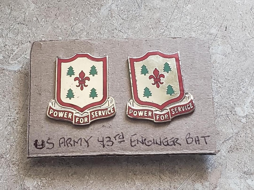 43rd Engineer Battalion Unit Crest DUI (Pair)
