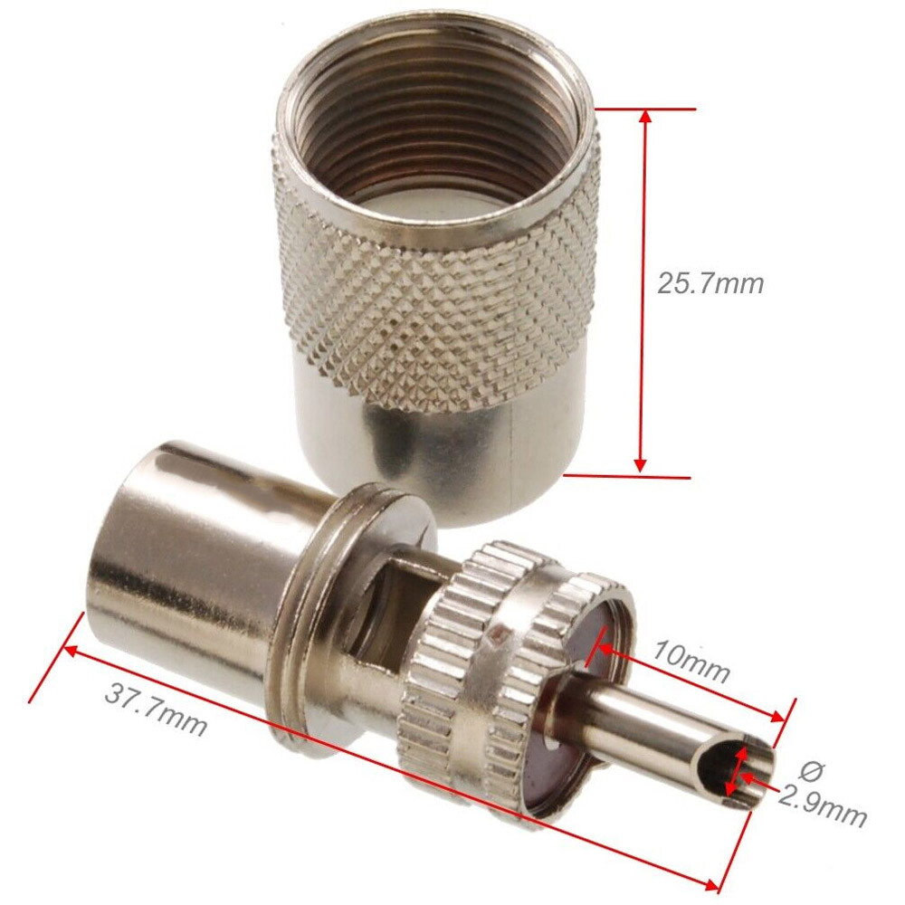 10X UHF PL-259 Male Solder Type RF Connectors for RG8/RG213/LMR400 Coax Wire NEW