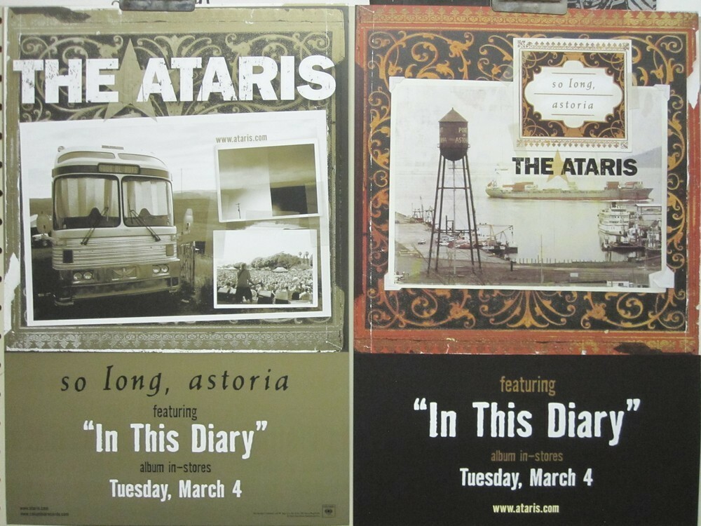 The Ataris 2003 so long,astoria 2 sided promo poster Flawless New Old Stock