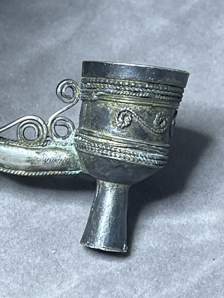 Antique Flegree Silver Pipe 1900s