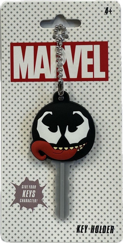 Key Cap - Marvel Venom Head Face PVC Soft Touch Key Chain Ring NEW