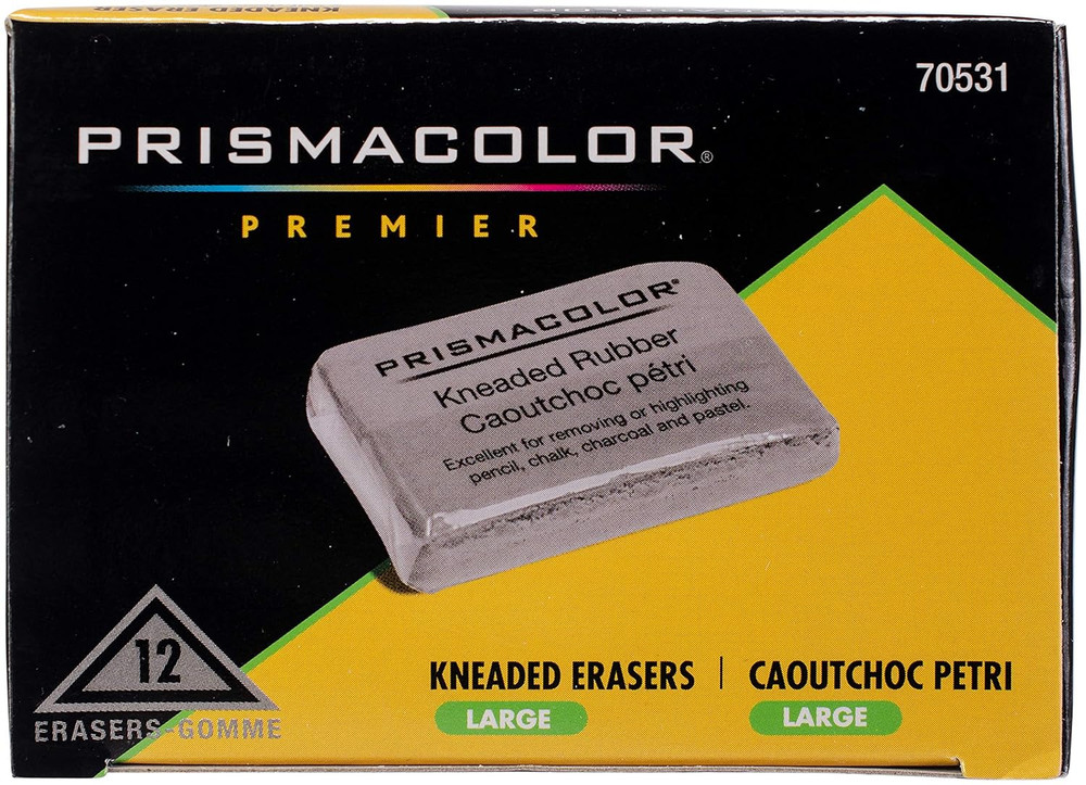 Eraser, Kneaded Rubber Eraser Large, Grey, 12 Pack