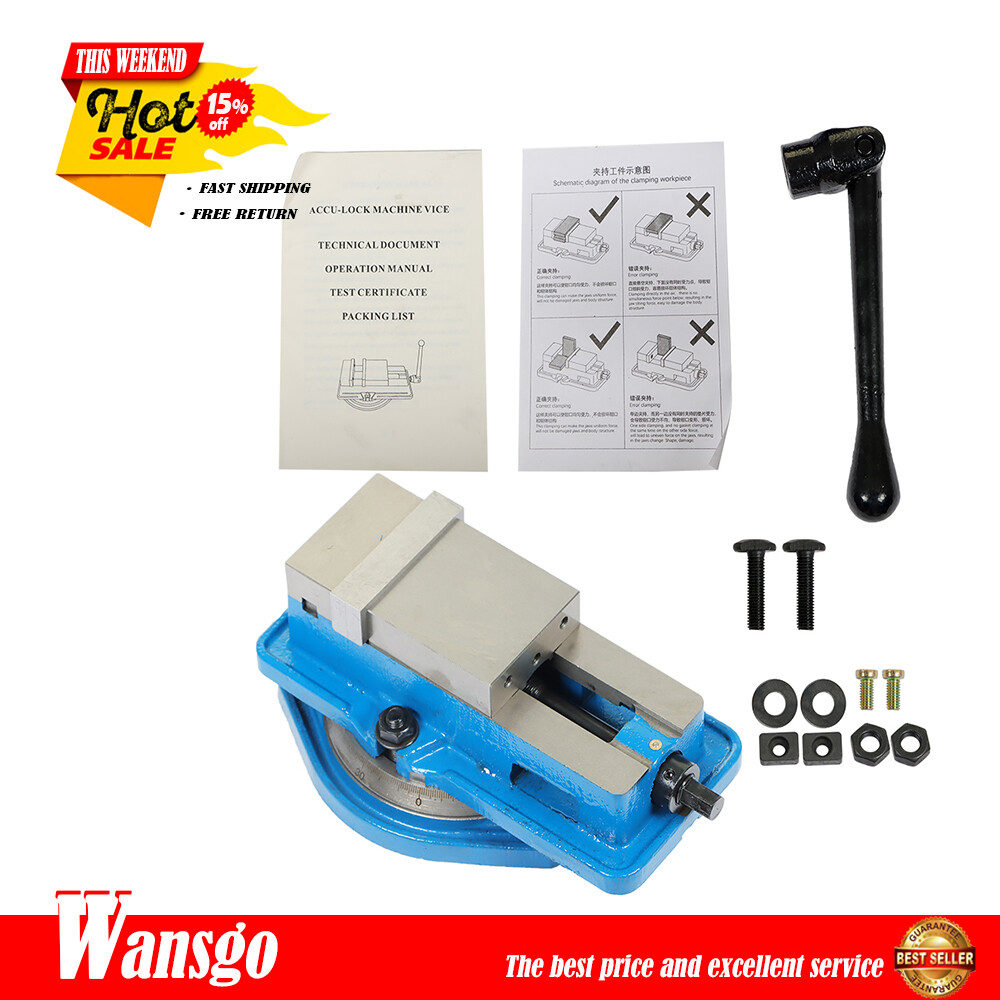 3" Milling Machine Lockdown Vise With 360 Swiveling Base High Precision