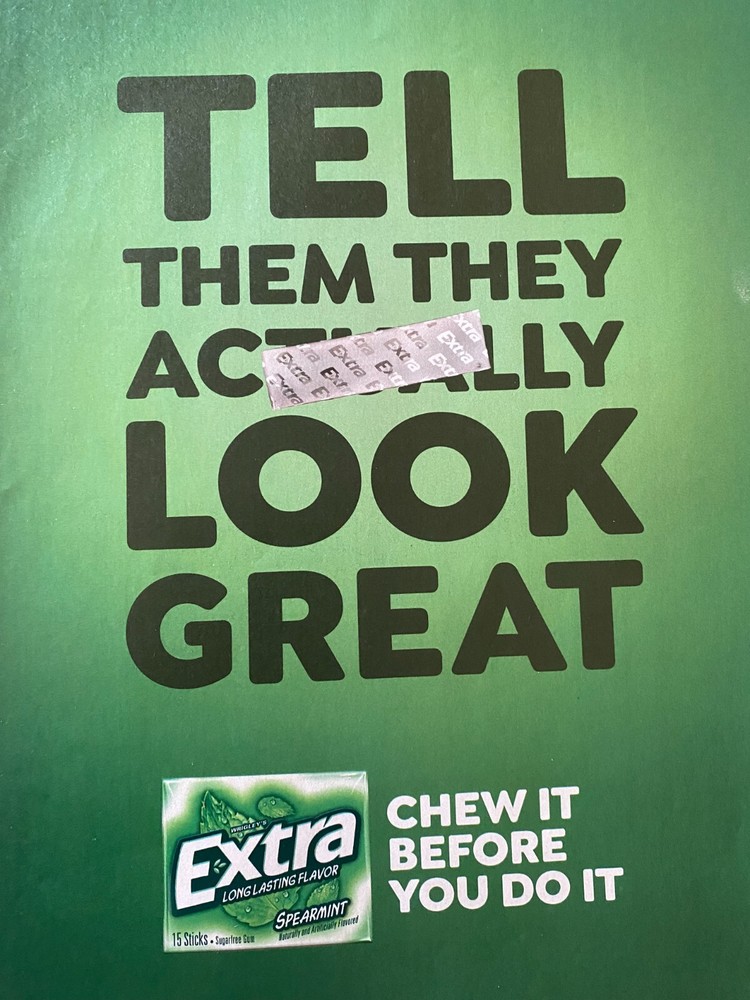 Extra Gum, Full Page Vintage Print Ad