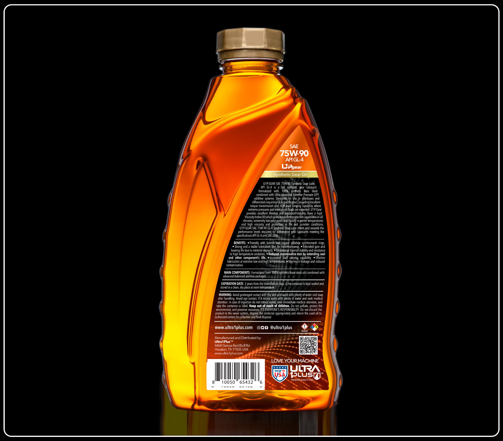 Ultra1Plus SAE 75W-90 Synthetic Gear Oil API GL-4 (6 QTS)