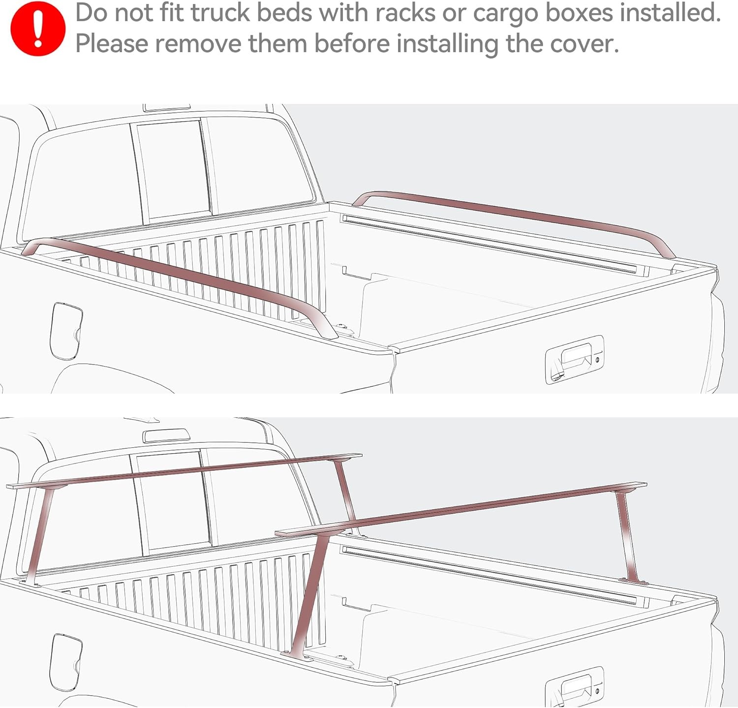 Soft Tri-Fold Tonneau Cover for 2024 2025 Toyota Tacoma 5ft Truck Bed w/ Lamp