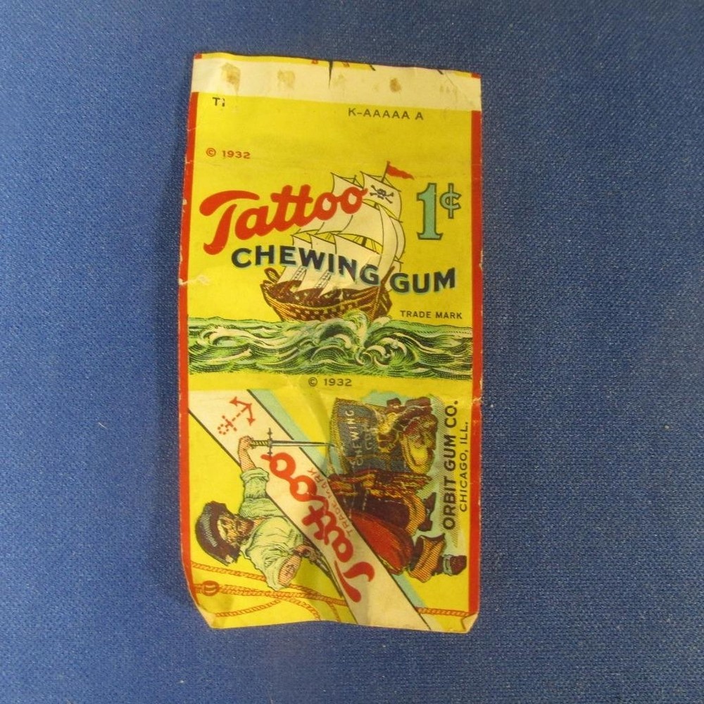1932 Tattoo Chewing Gum 1 Cent Wrapper