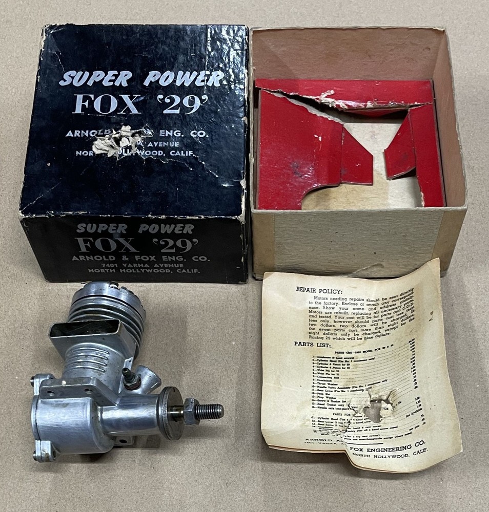Vintage FOX .29 CL Model Airplane Engine
