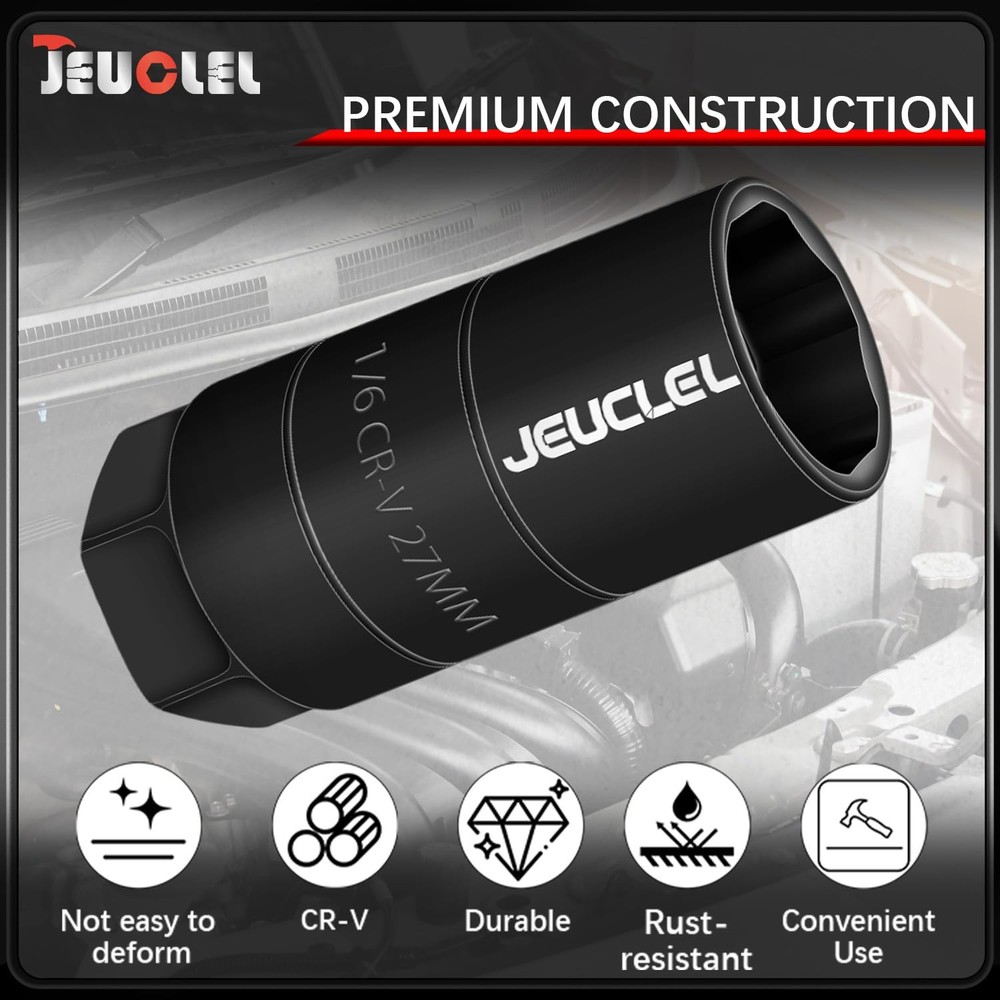 JEUCLEL Oil Pressure Sensor Switch Socket, Special 3/8" Black, Black