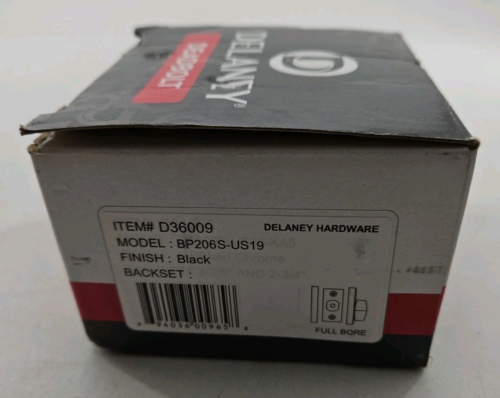 Delaney - BP206S-US19 - One Sided Full Bore Deadbolt - Black