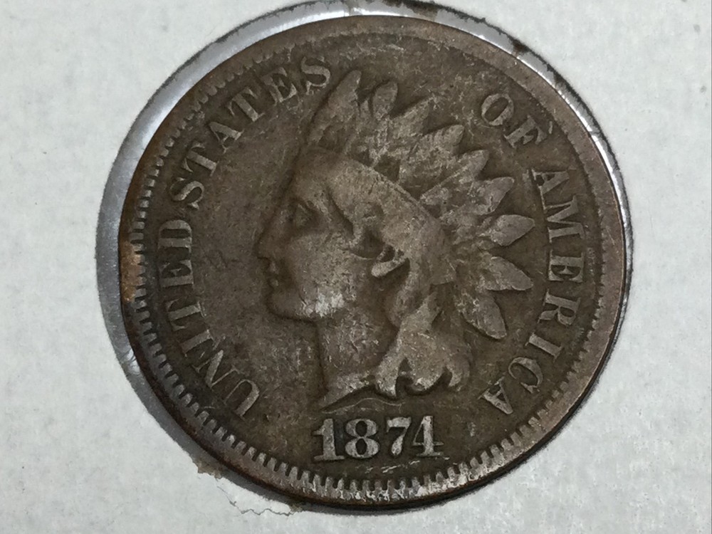 1874 Indian Cent in very good super nice