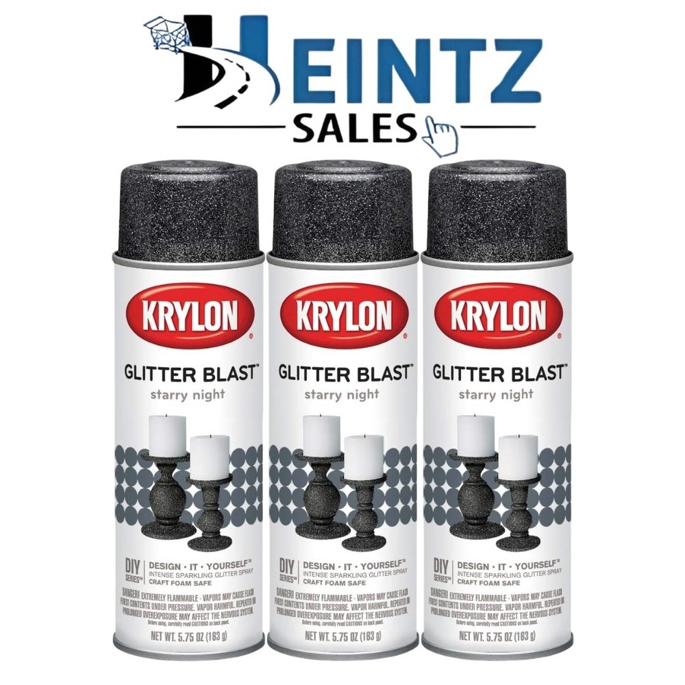 KRYLON 3805 -- Glitter Blast Starry Night 5.75 oz 3 Pack