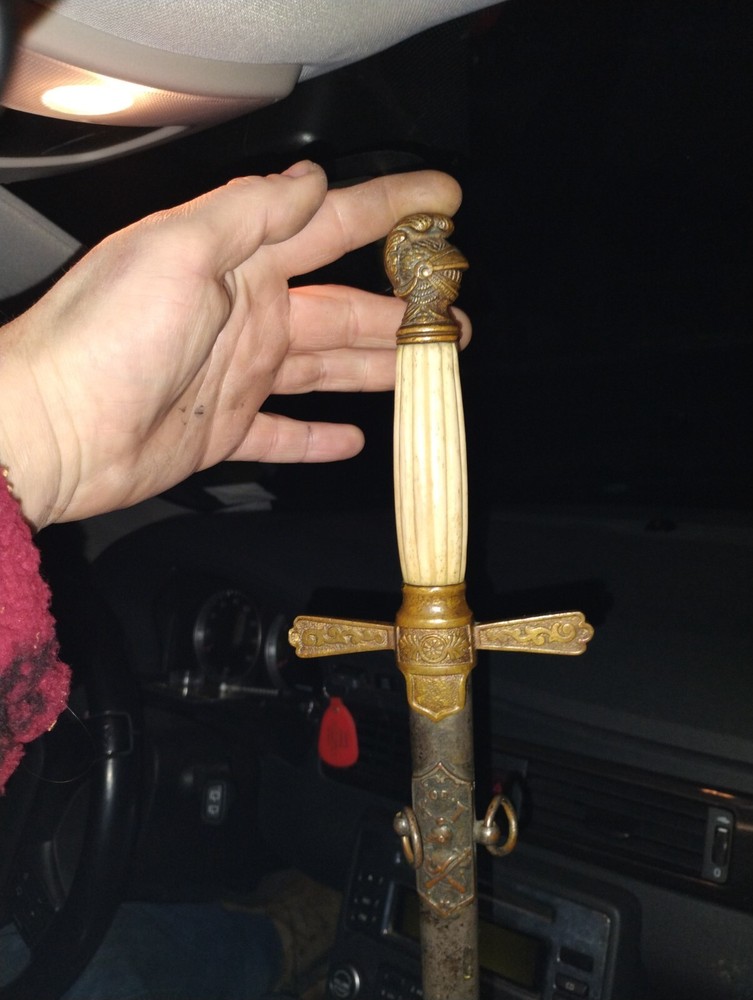 US Civil War State Militia Sword Ribbed Bone Handle