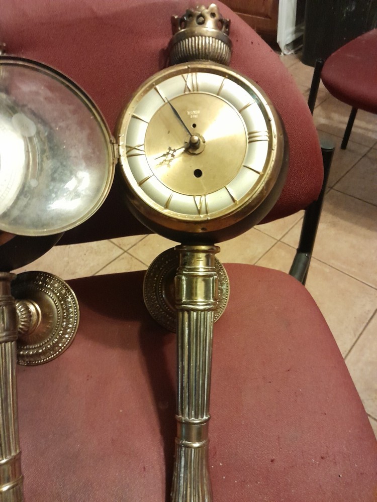 A German Brass-Mounted Clock and Barometer