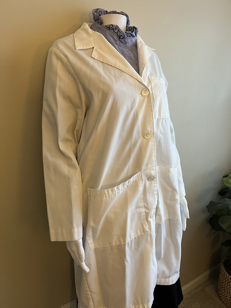 Women’s White Lab Coat Size 10 Button
